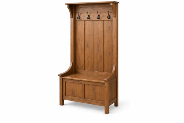 Illustration of Hall Tree with Storage Bench for MoverCalcs moving estimate inventory.