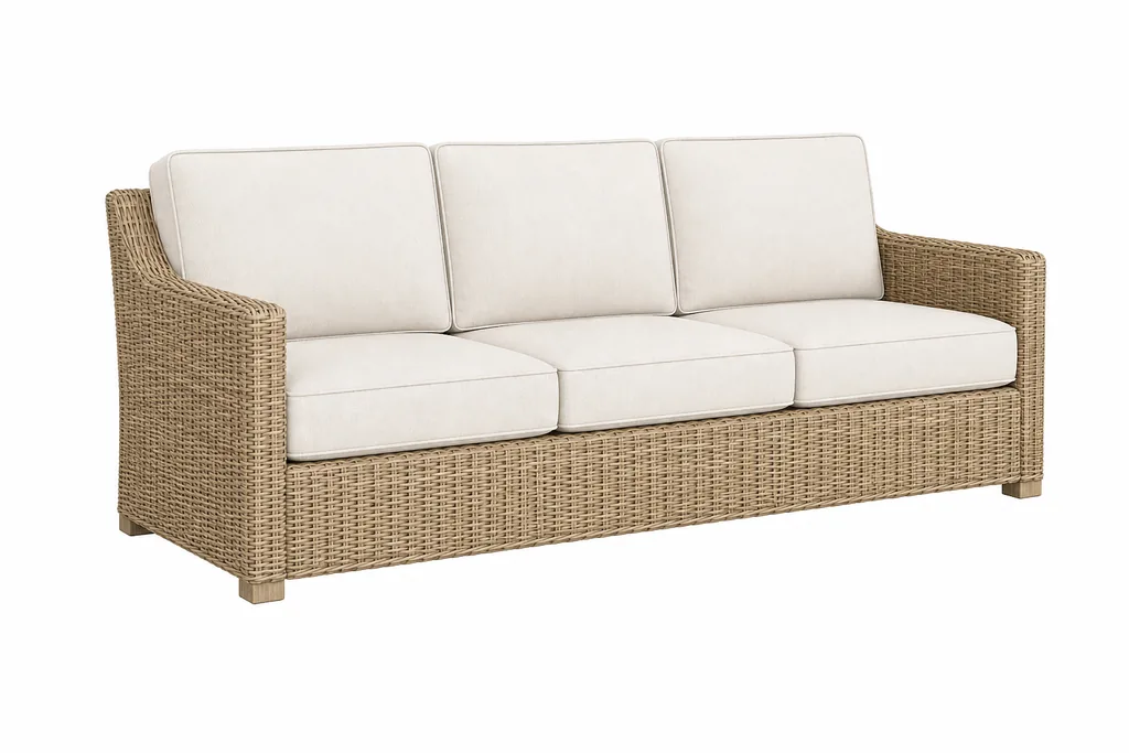 Illustration of Wicker Sofa for MoverCalcs moving estimate inventory.